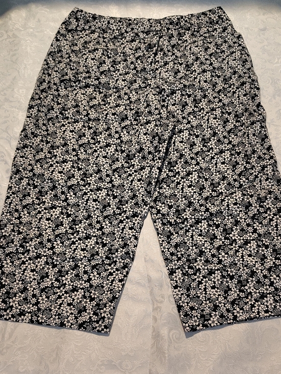 White Stag Pants - White Stag Black and White Floral Pants